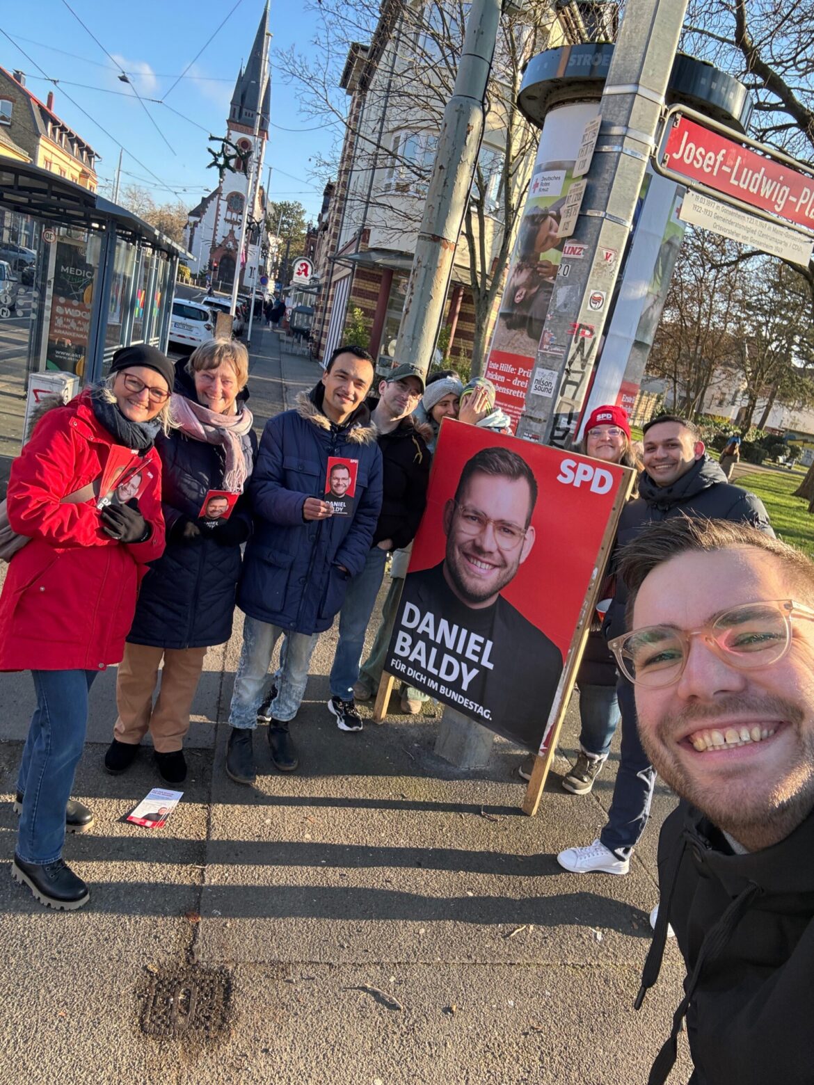 Infostand zur Bundestagswahl 2025 der SPD Mainz-Gonsenheim