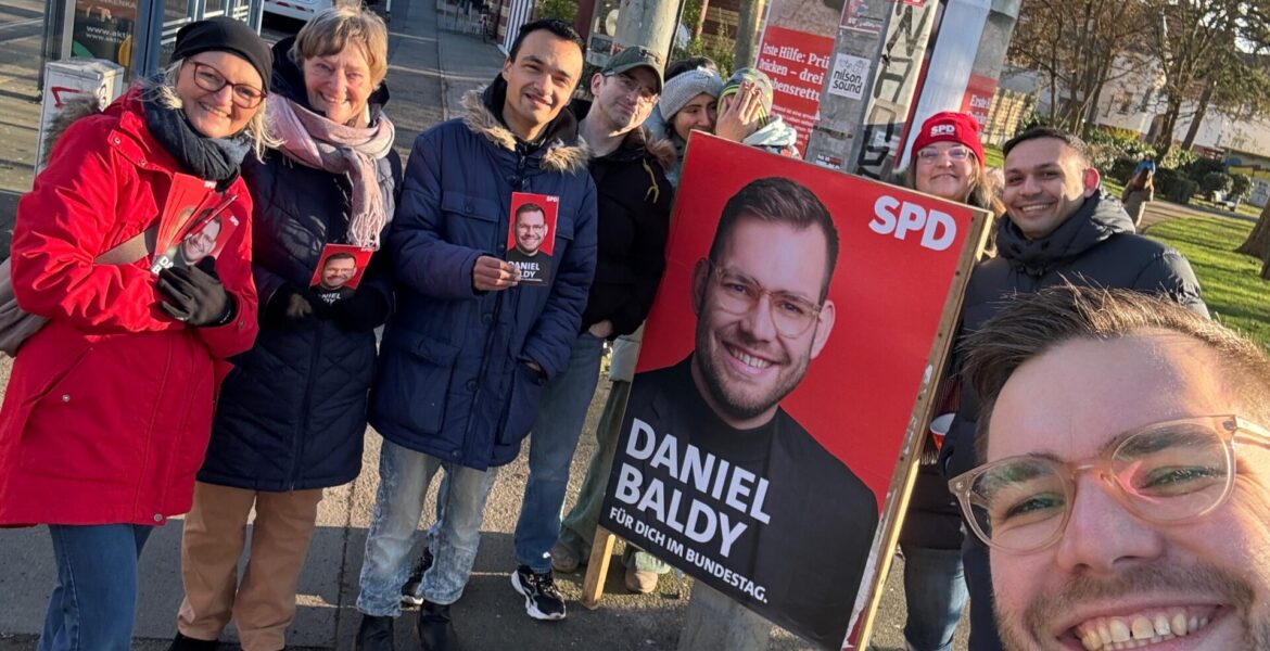 Infostand zur Bundestagswahl 2025 der SPD Mainz-Gonsenheim