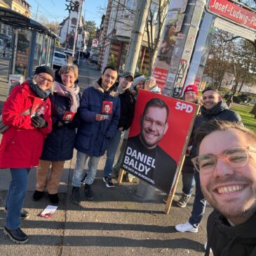 Infostand zur Bundestagswahl 2025 der SPD Mainz-Gonsenheim