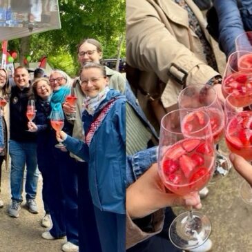 SPD auf dem Erdbeerfest, Anstoßen mit Erdbeerbowle