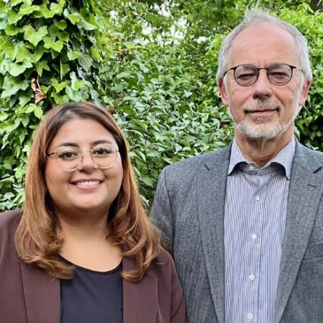 Hevin Özbey, stellvertretende Vorsitzende des Beirats für Migration und Integration und Mattias Paul, Vorstandsmitglied SPD Gonsenheim