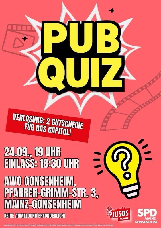 Bild zum Termin Pub Quiz! – Woche der Mainzer SPD